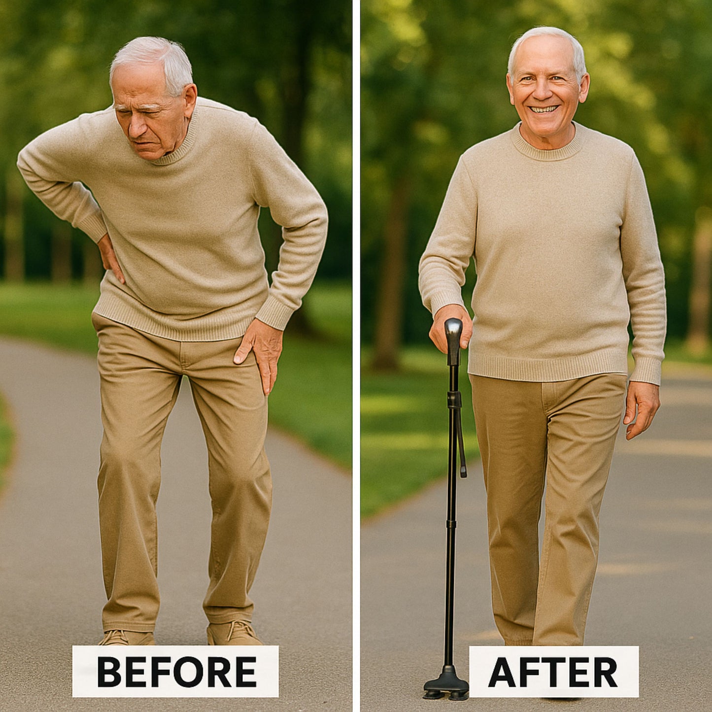 Foldable Walking Cane With LED Light