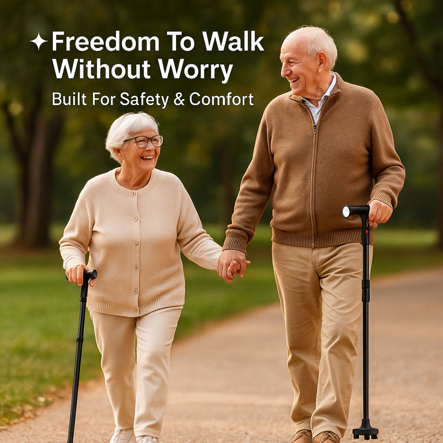 Foldable Walking Cane With LED Light