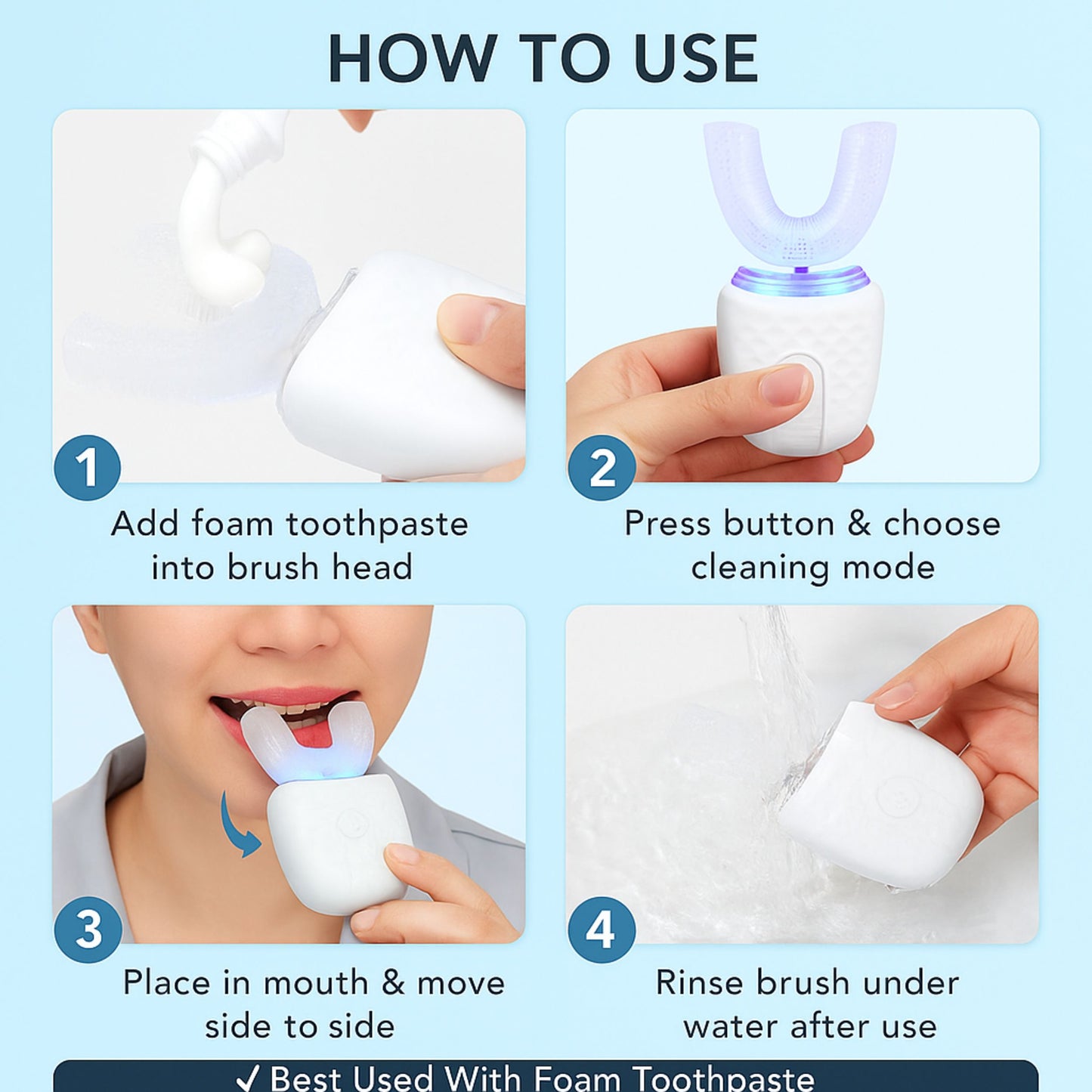 Self Brushing Toothbrush + Built In Whitening
