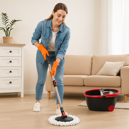 Microfibre Mop With 360° Spin Bucket