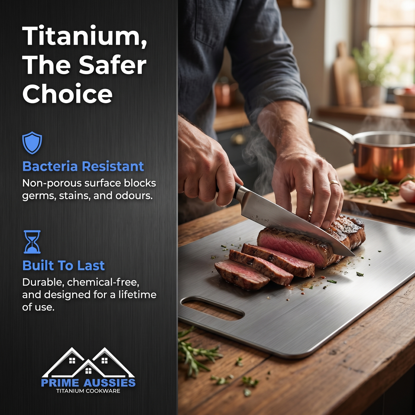 Prime Aussies Titanium Chopping Board
